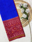 Blue Chex With Skirt Border Handwoven Patola Silk Saree