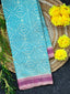 Sky Blue With Exclusive Pallu Design Handwoven Patola Silk Saree
