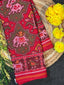 Handwoven Patola Silk Saree Elephant Designer