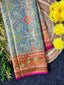 SkyBlue Navratna Design Tissue Double Zari Patola Saree