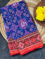 Blue Fusion design Handwoven Patola Dupatta