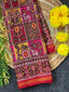 Fancy Design Multi Color Handwoven Patola Silk Saree