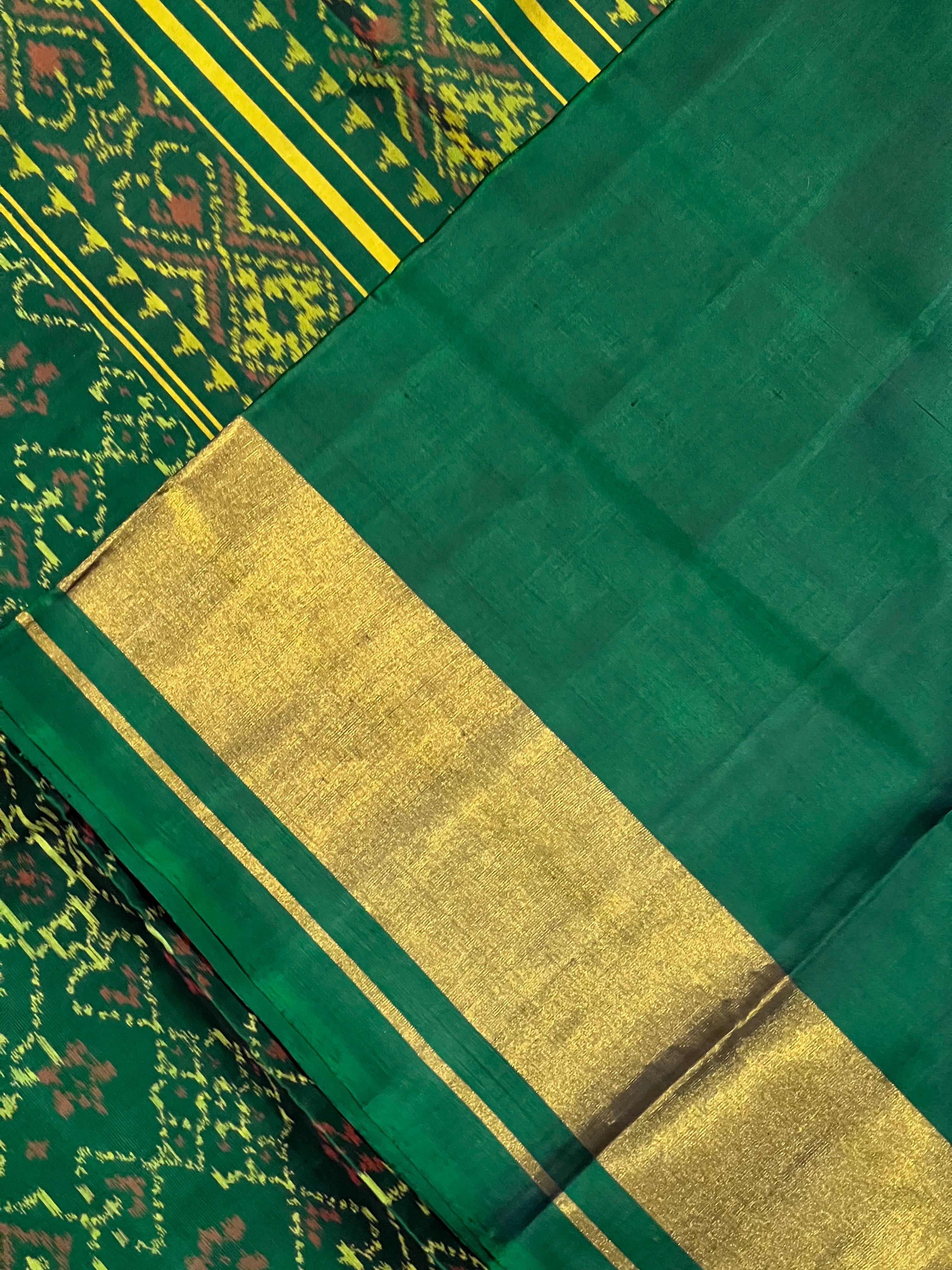 Navratna-Manekchowk Design Handwoven Patola Silk Saree