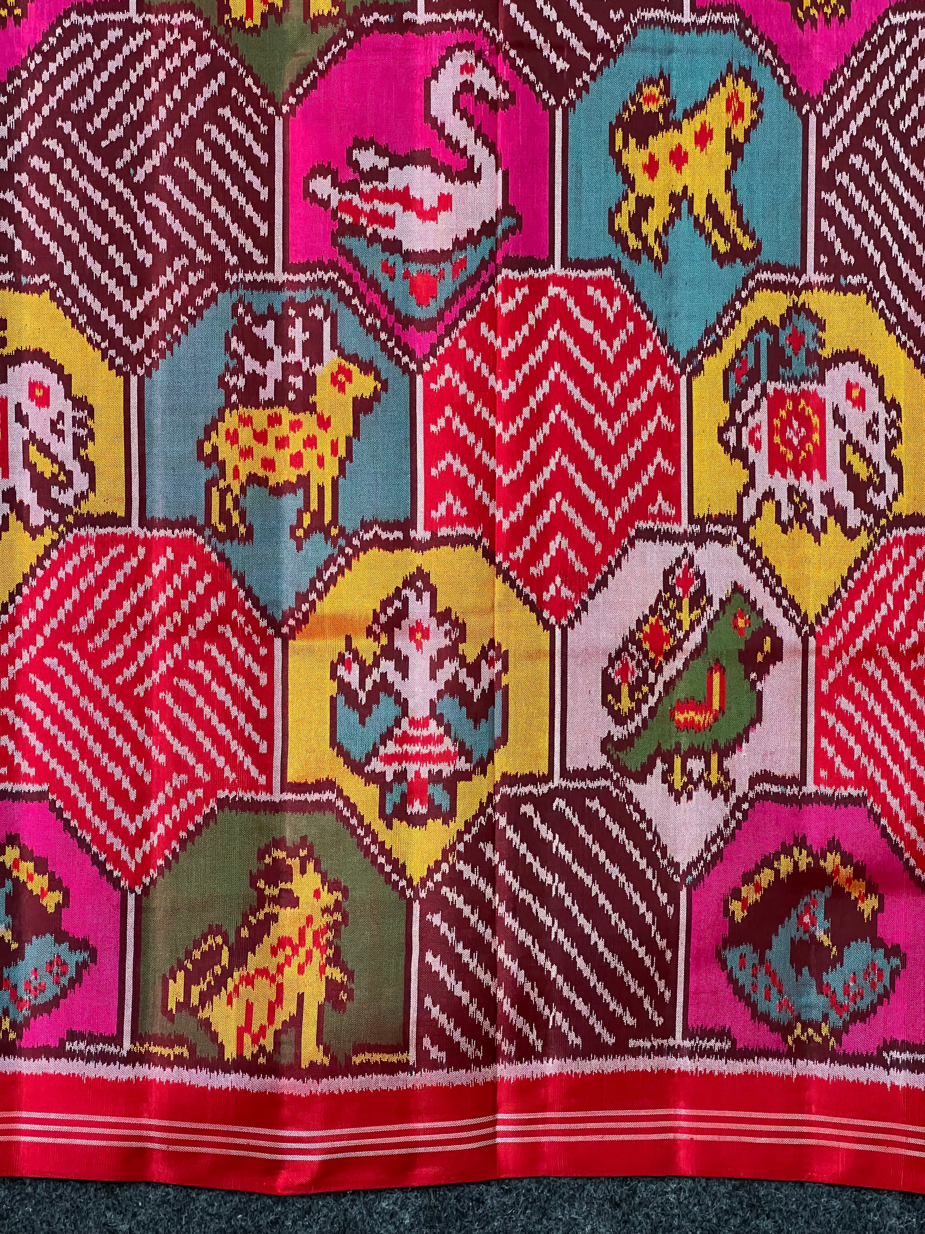 Exclusive Motifs Design Handwoven Patola Silk Saree