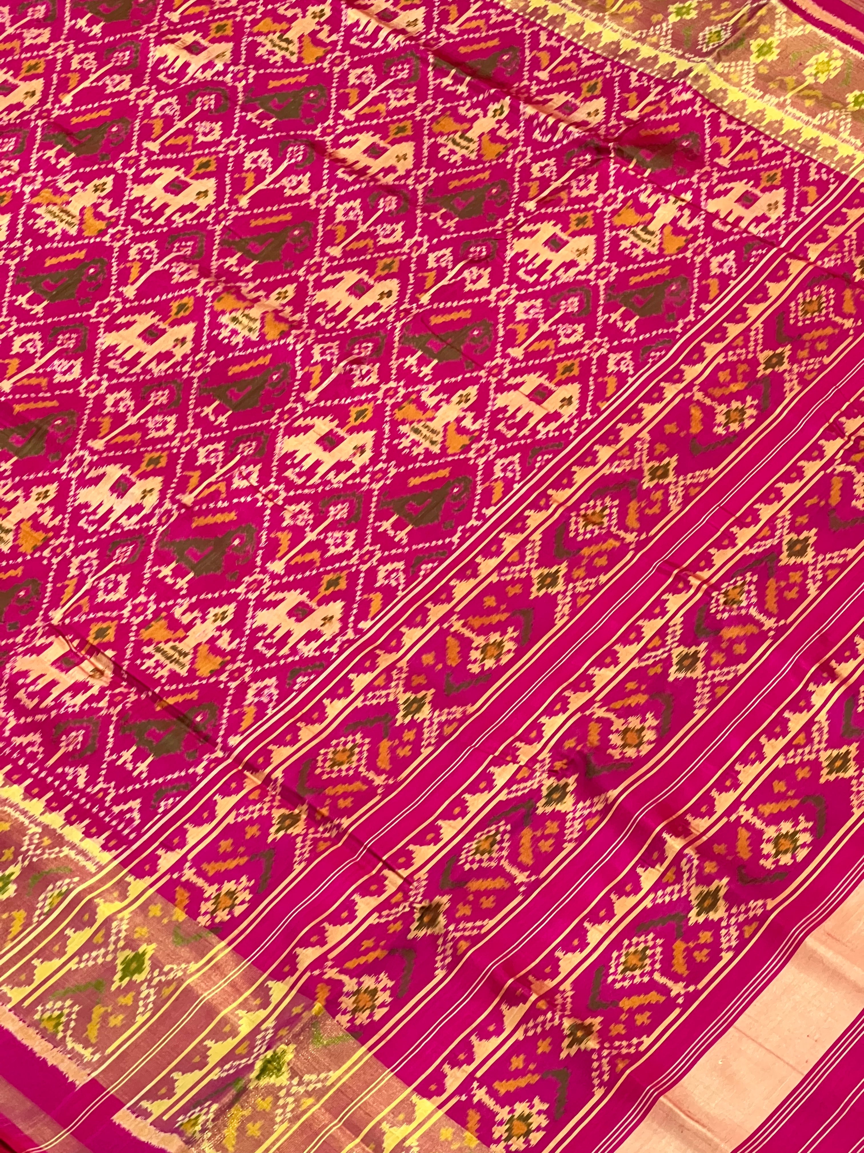 Narikunj Traditional Design Handwoven Patola Silk Saree