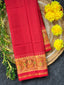 Red Gala Border Handwoven Patola Silk Saree