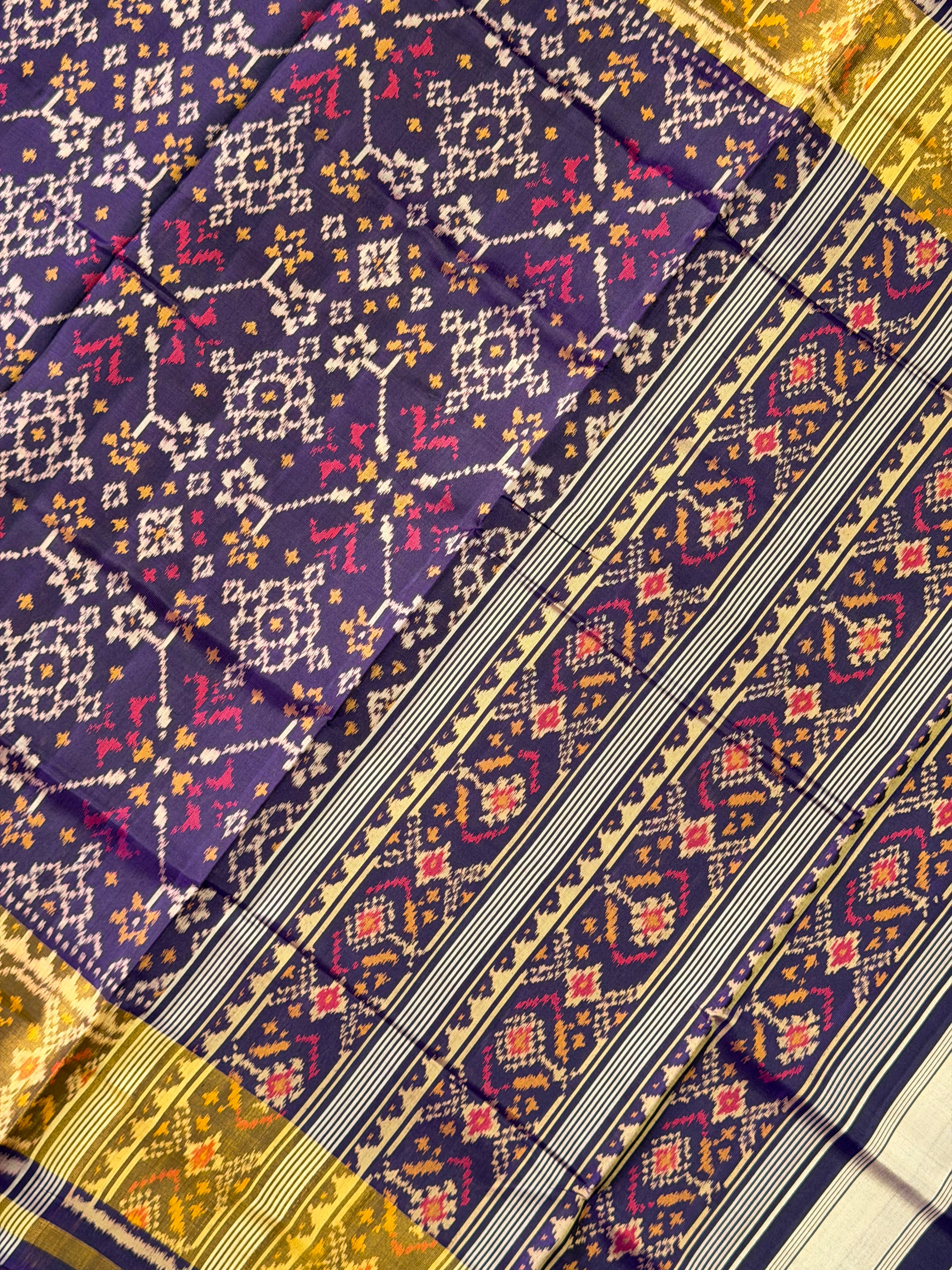 Navratna Traditional Design Handwoven Patola Silk Saree