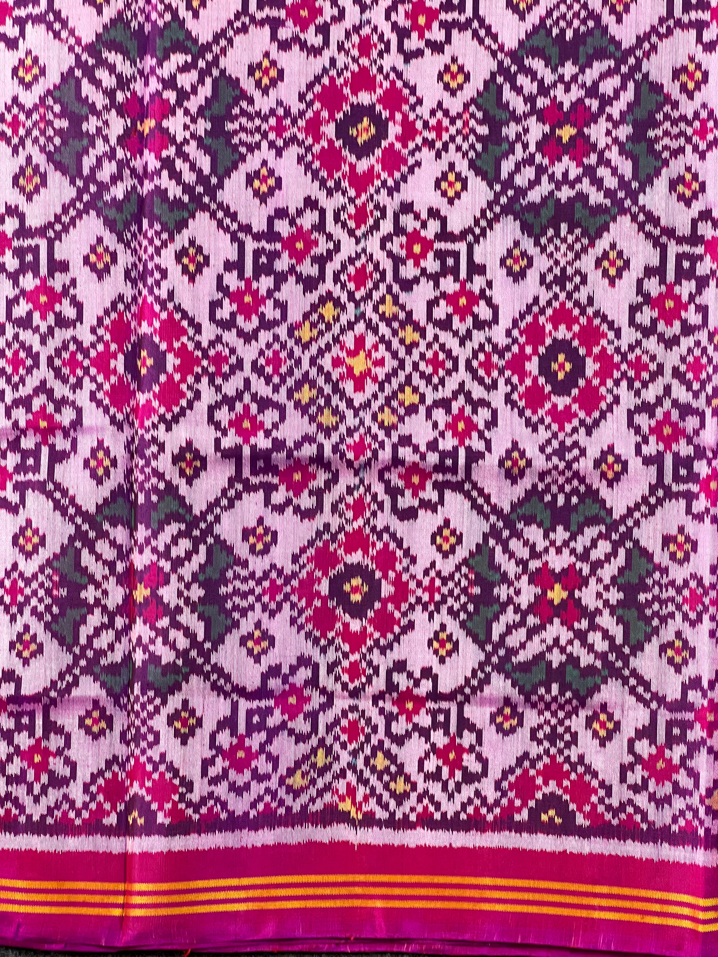 Navratna Traditional Design Handwoven Patola Silk Saree
