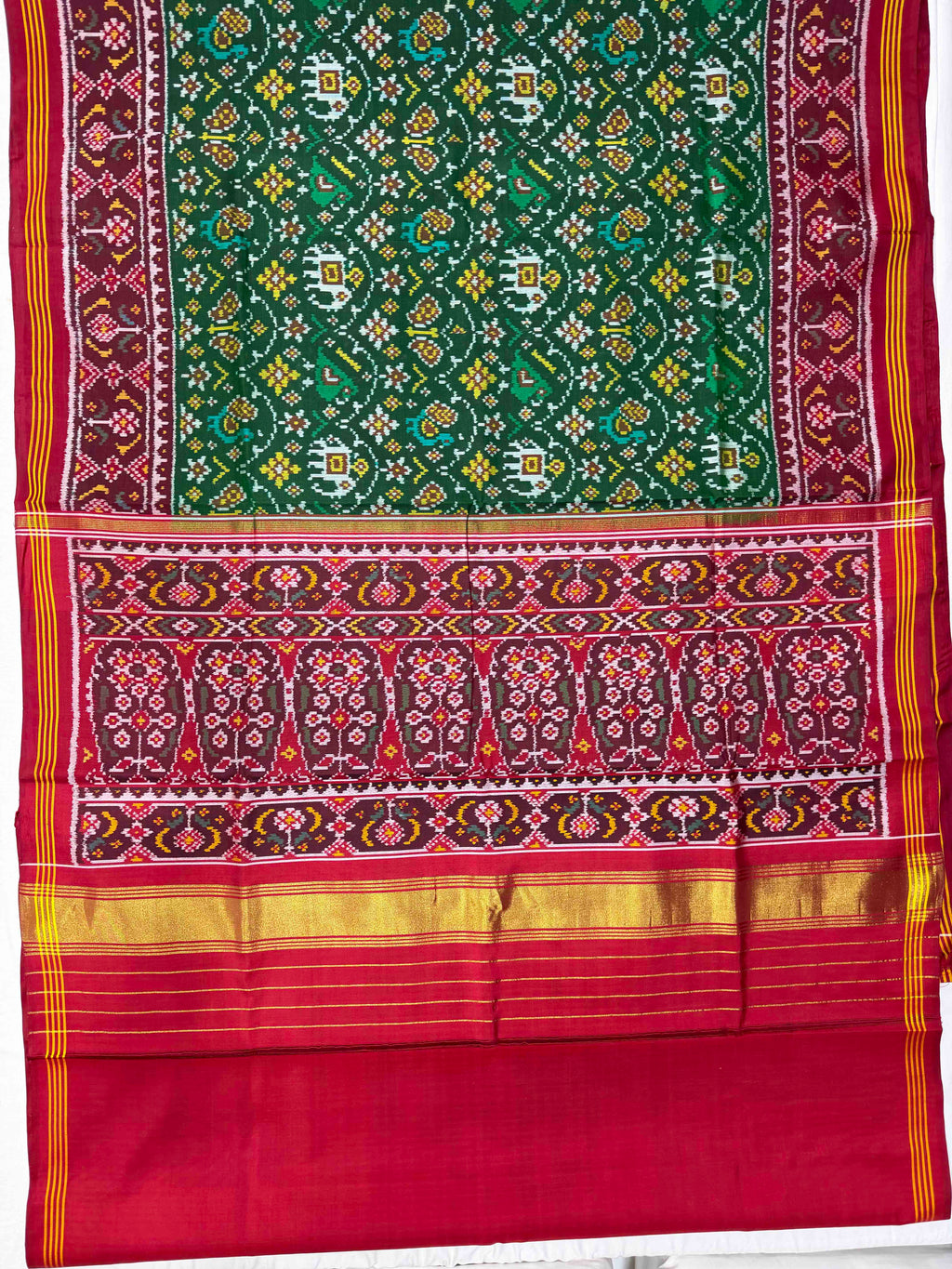 Small Motif Design Handwoven Patola Silk Saree