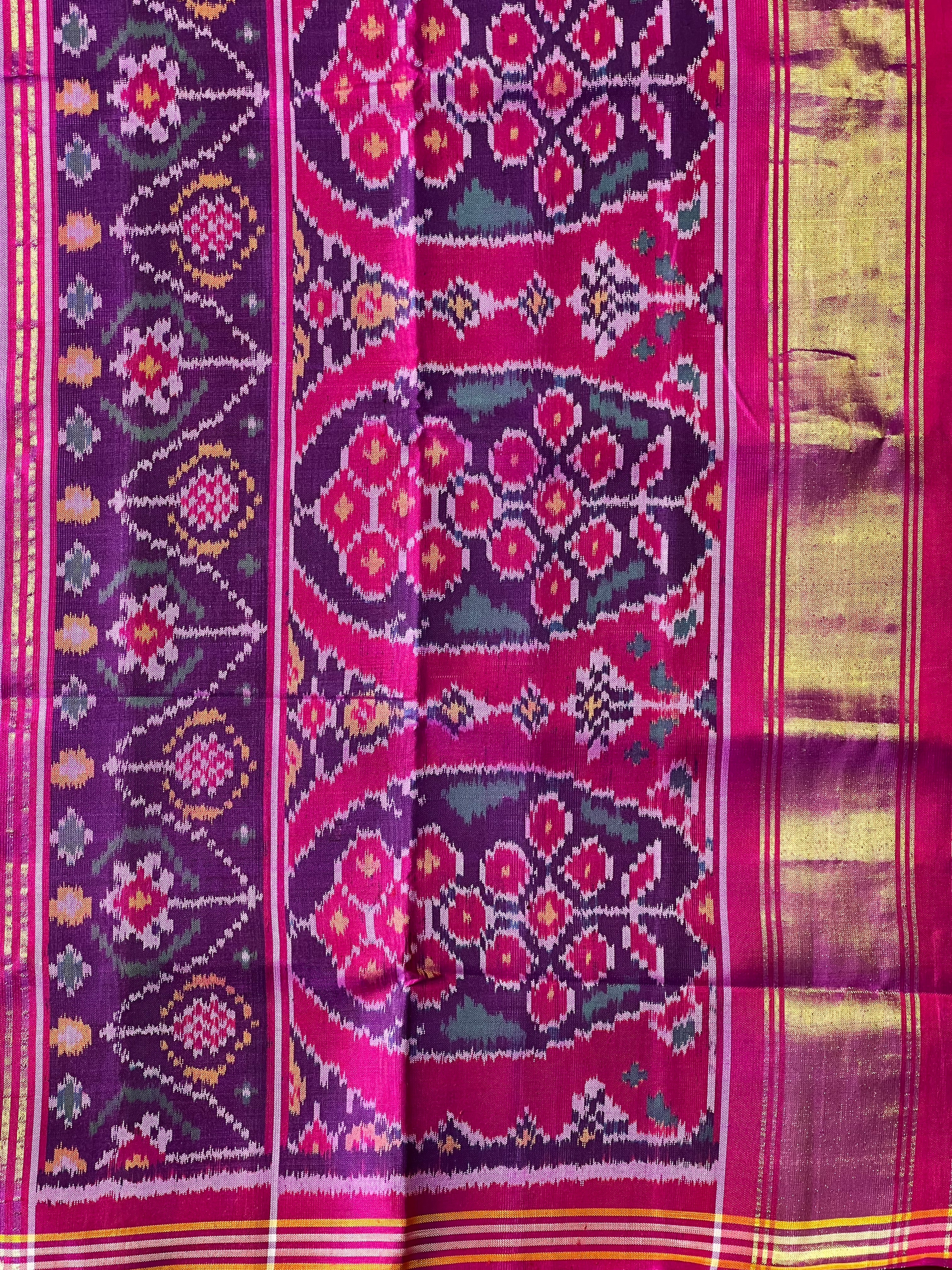 Elephant Design Handwoven Patola Silk Saree