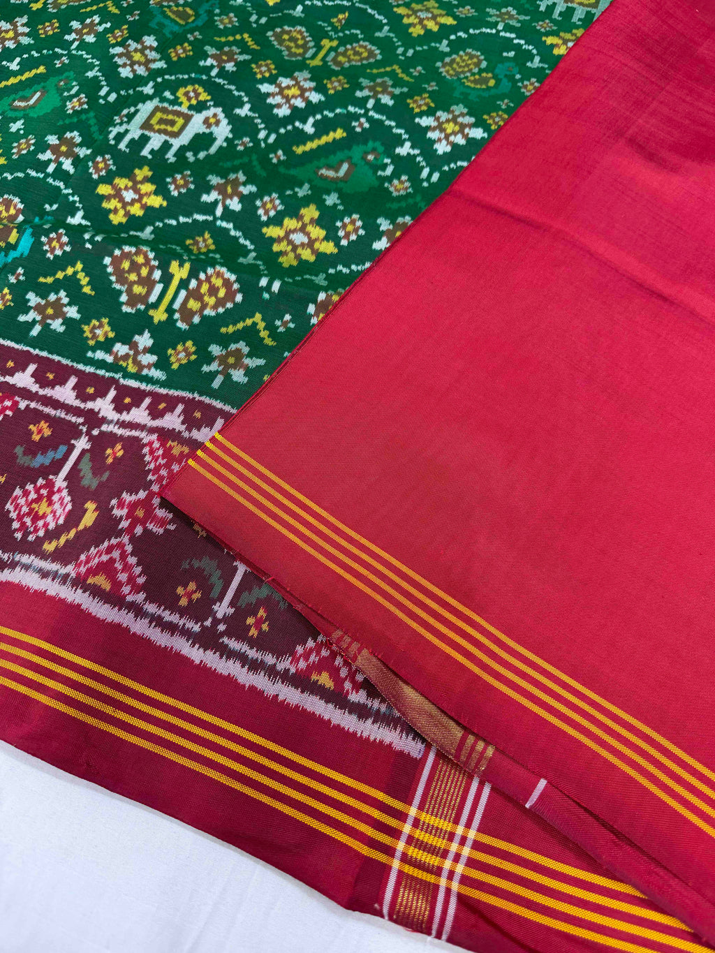 Small Motif Design Handwoven Patola Silk Saree