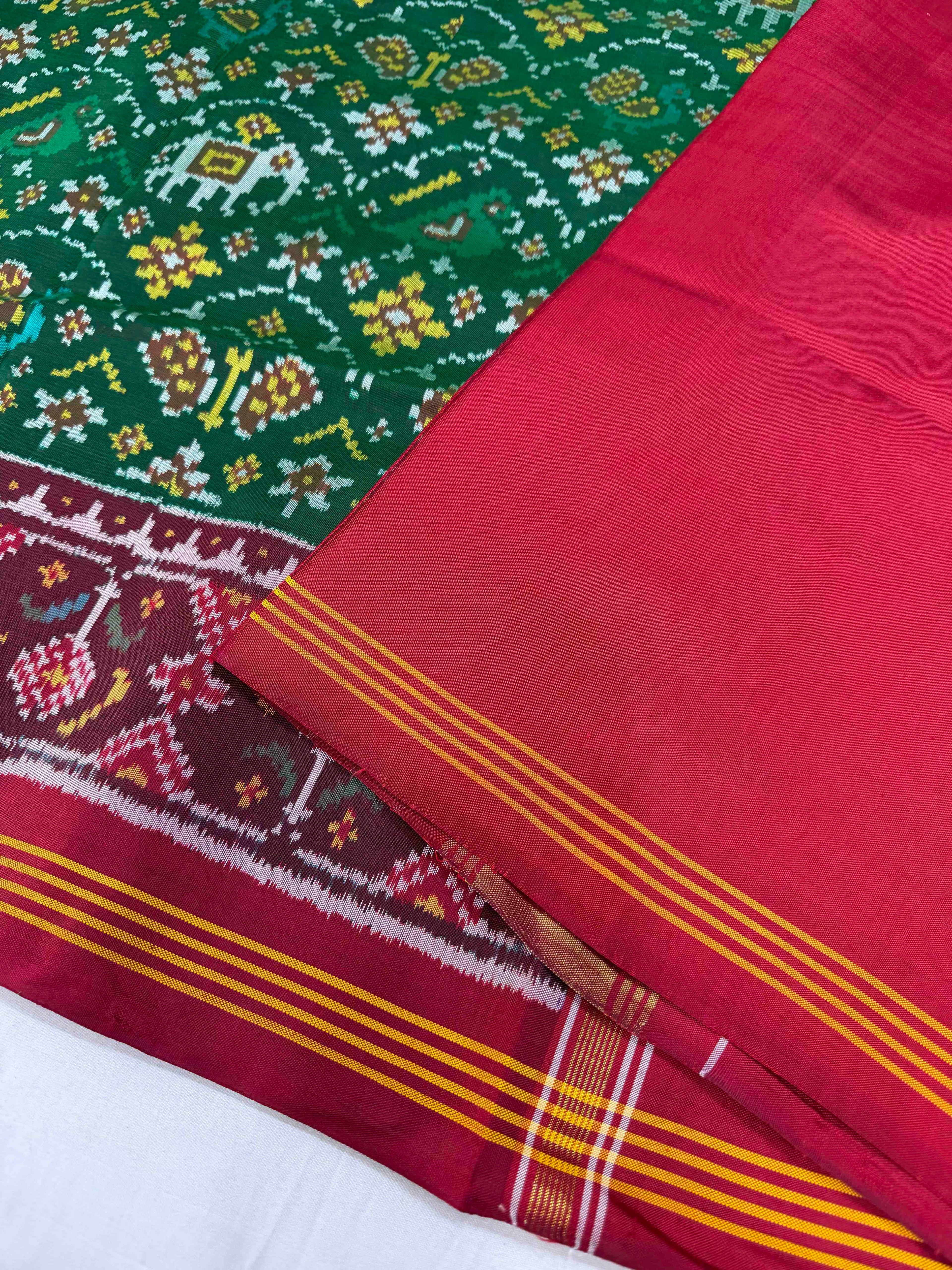 Small Motif Design Handwoven Patola Silk Saree