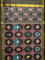 Black Motif Design Handwoven Patola Silk Saree
