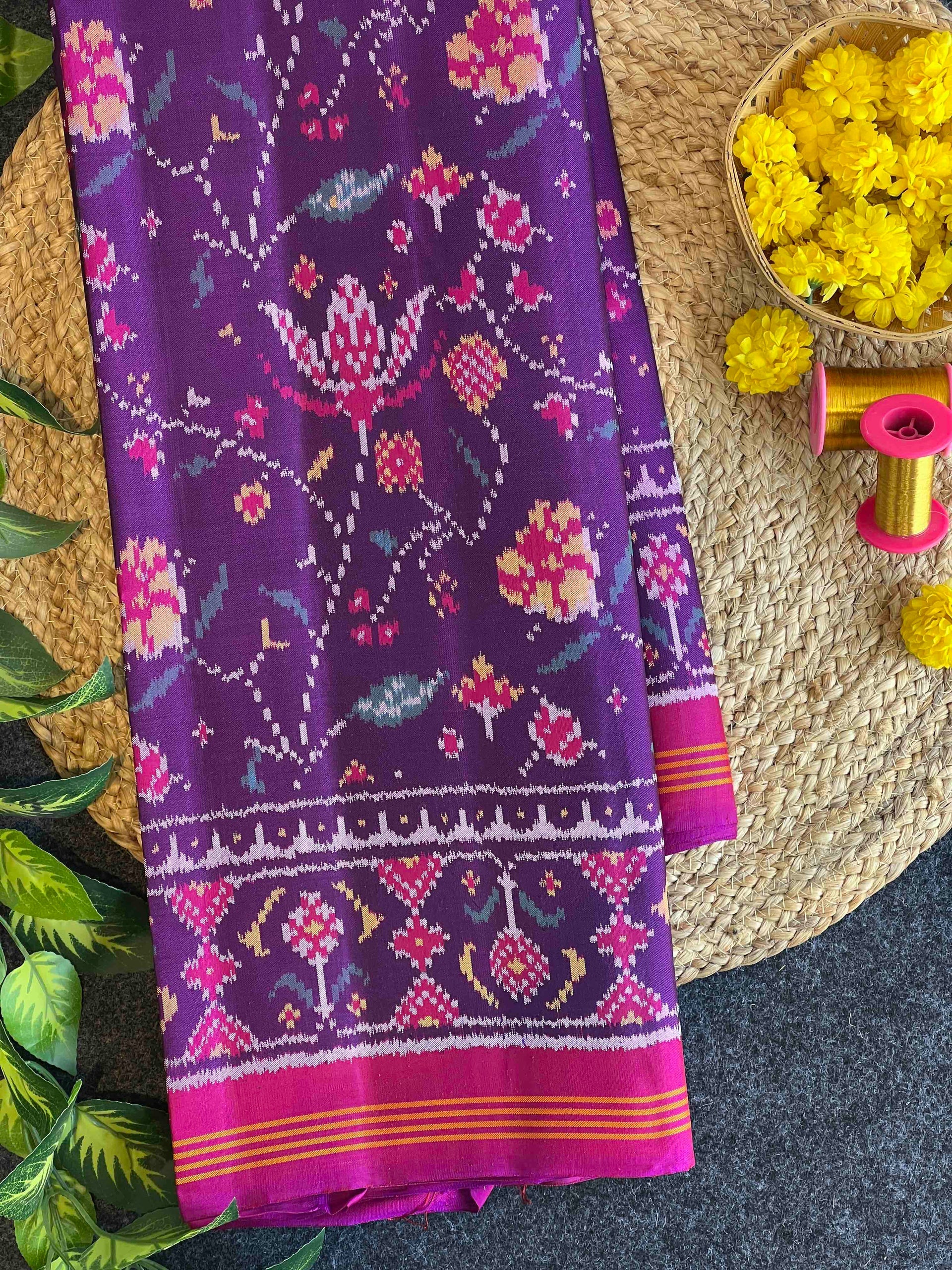 Fancy Design Handwoven Patola Silk Saree