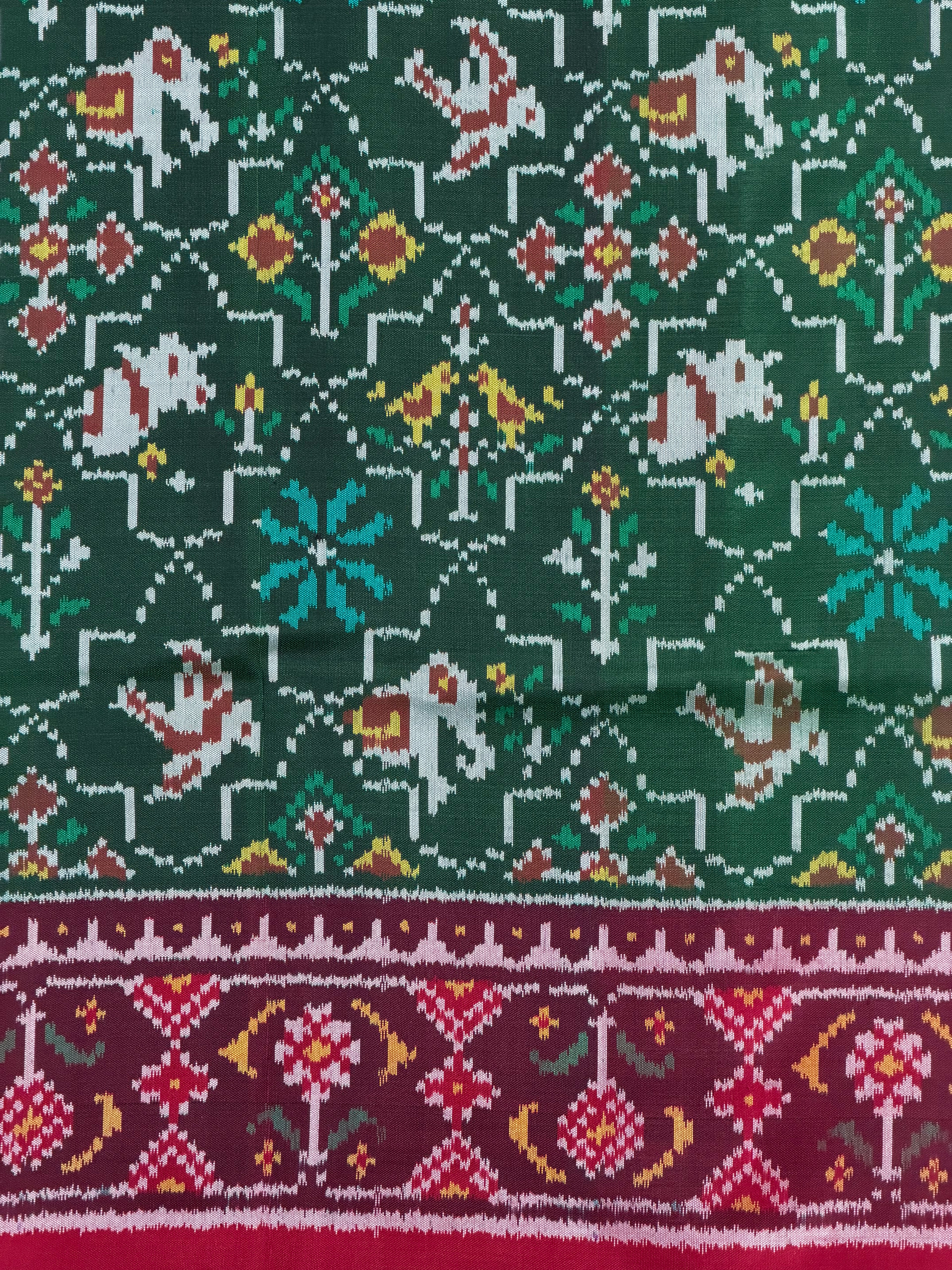 Half Motifs Design Handwoven Patola Silk Saree