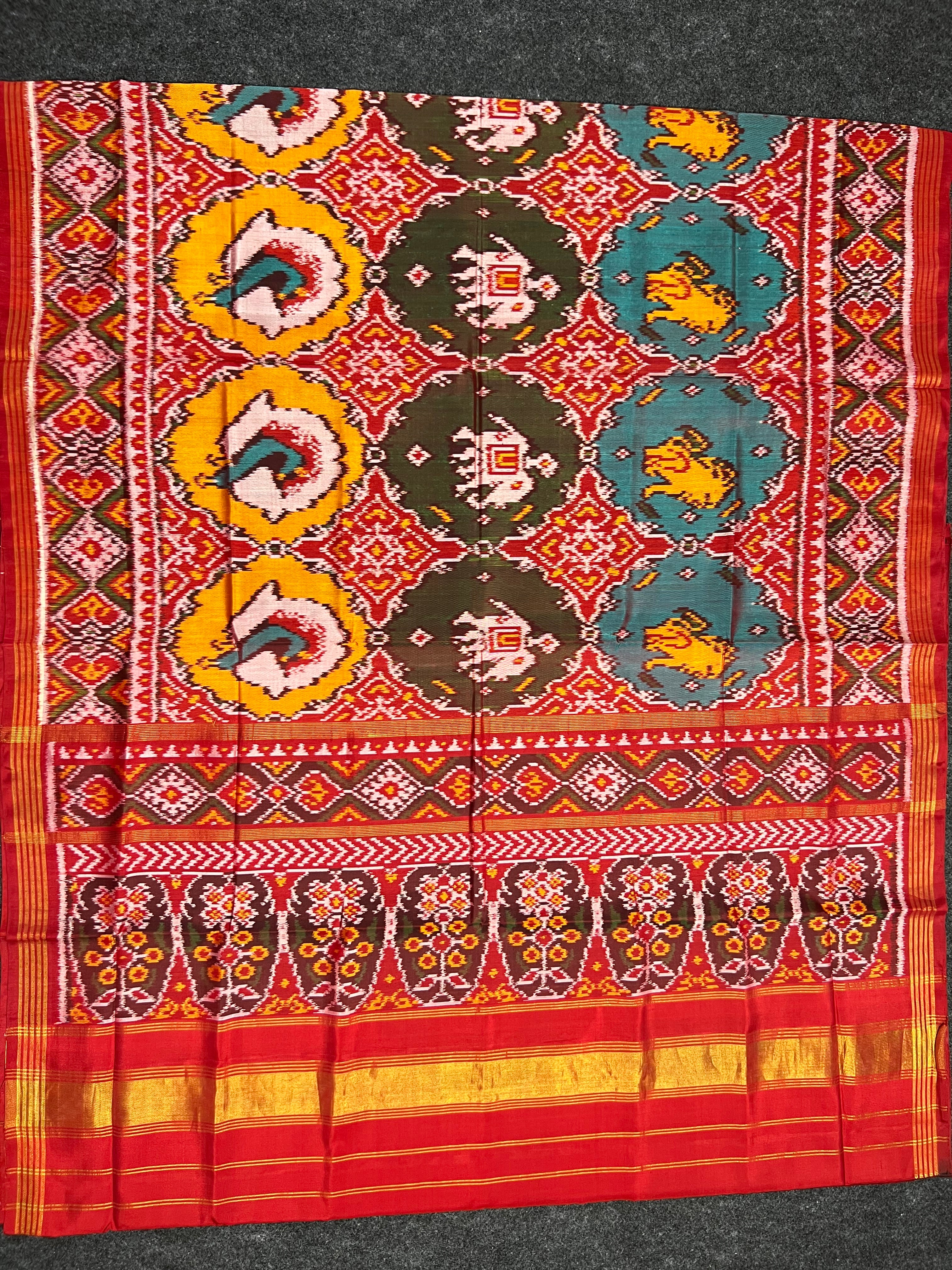 Exclusive Motifs Handwoven Patola Silk Saree Secondary image