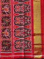 Plain Red With Designer Blouse Handwoven Patola Silk Saree