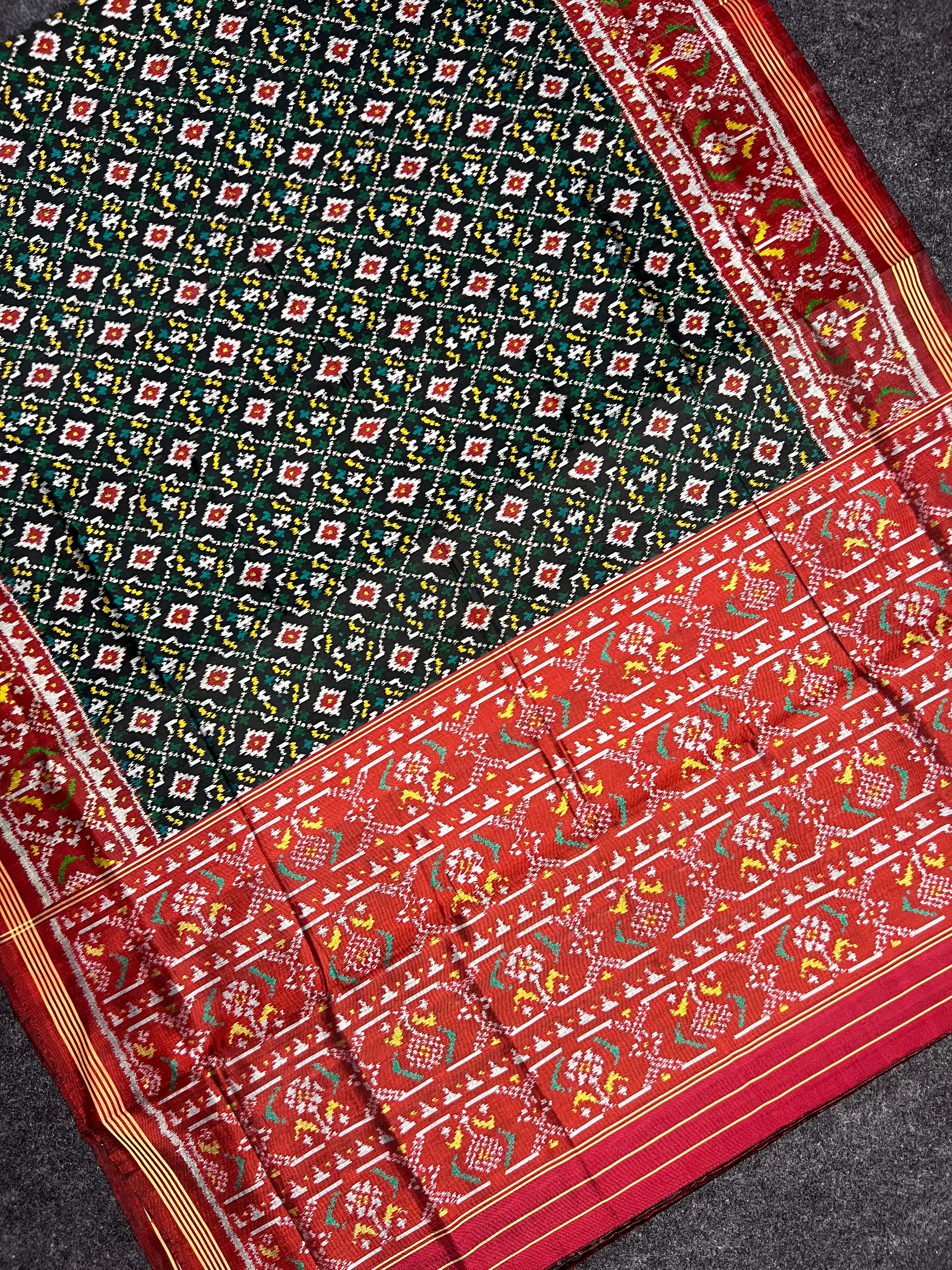 ButtonFul Traditional Design Handwoven Patola Silk Saree