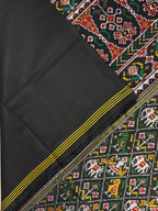 Narikunj Black Traditional Design Handwoven Patola Silk Saree