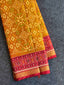 Handwoven Patola Silk Saree Navratna mustard & red