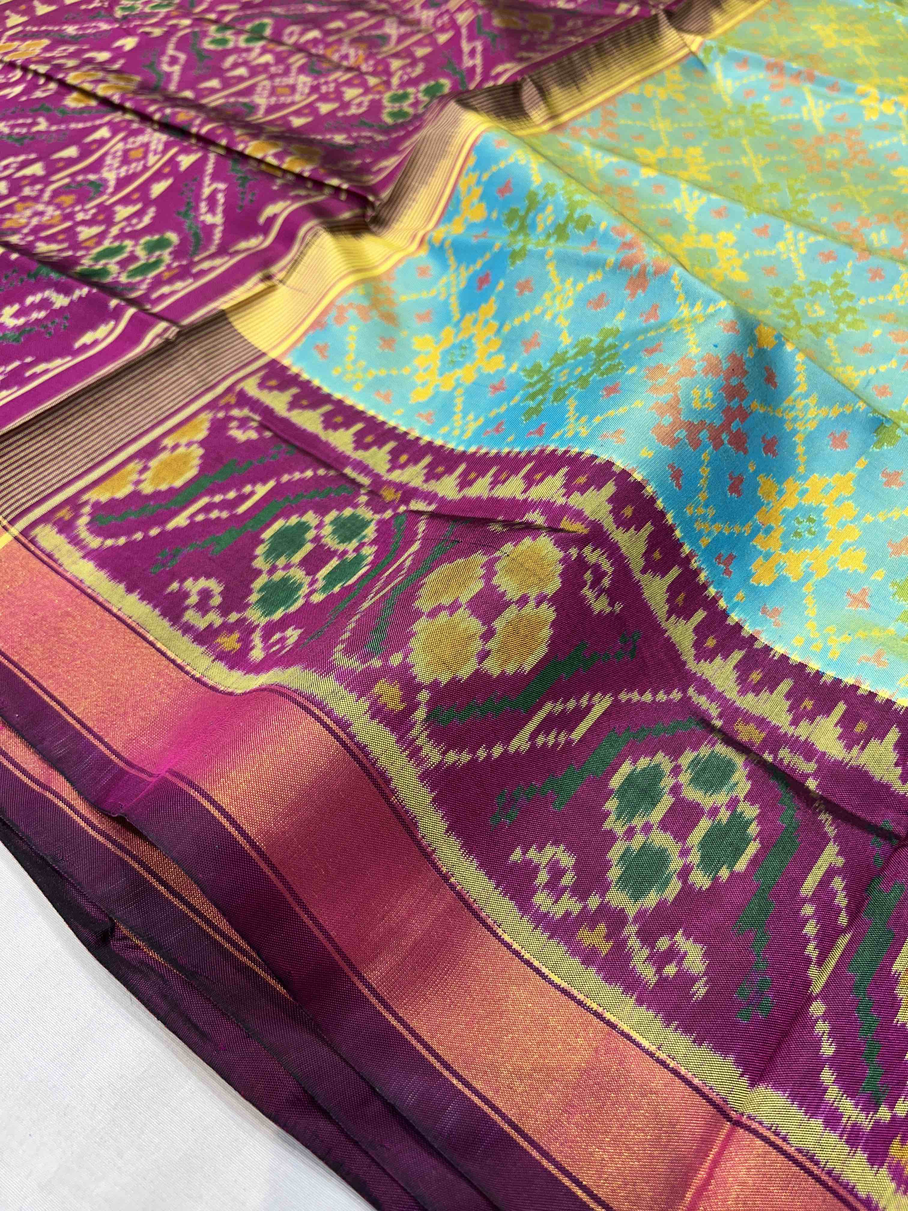 Handwoven Patola Silk Saree Chanda Bhat Secondary image