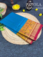Handwoven Patola Silk Saree Plain Gala Border