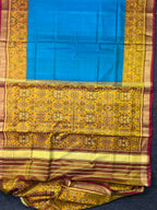 Handwoven Patola Silk Saree Plain Gala Border