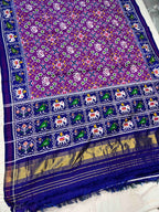 Handwoven Double Ikat Patola Silk Saree Navratna Design