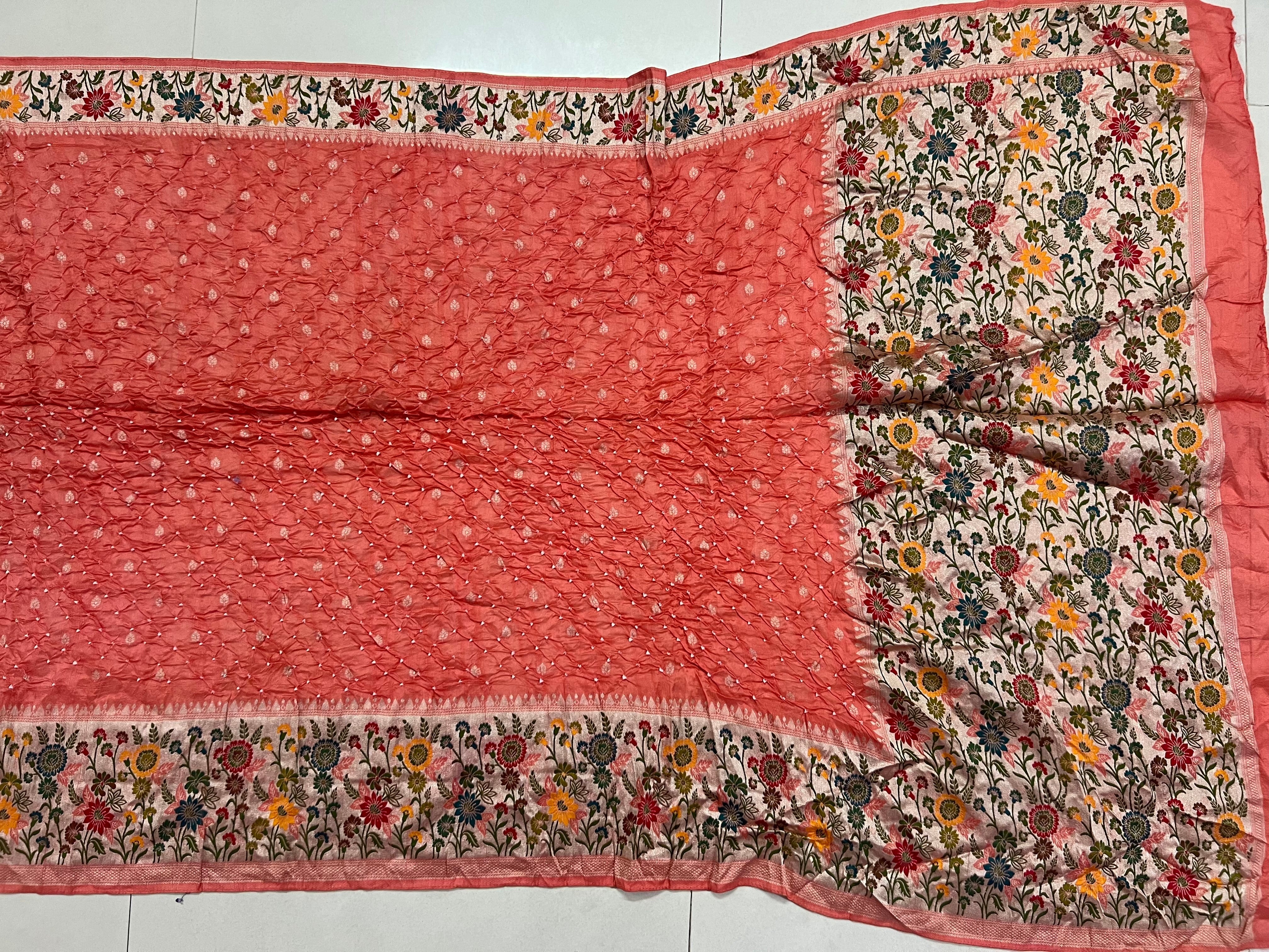 Tussar Bandhej Saree Secondary image