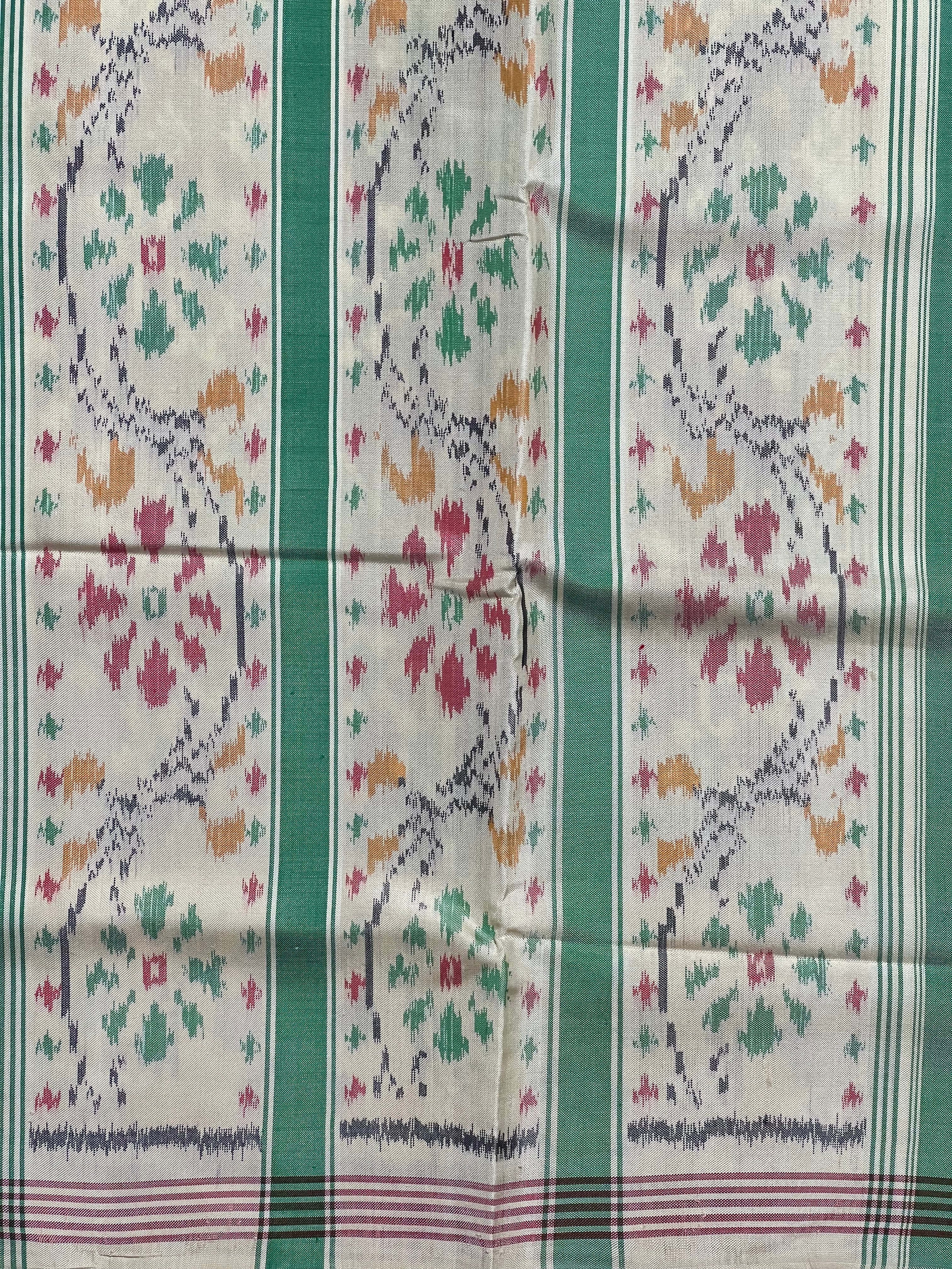 Light Brown Navratna Traditional Design Handwoven Patola Silk Saree