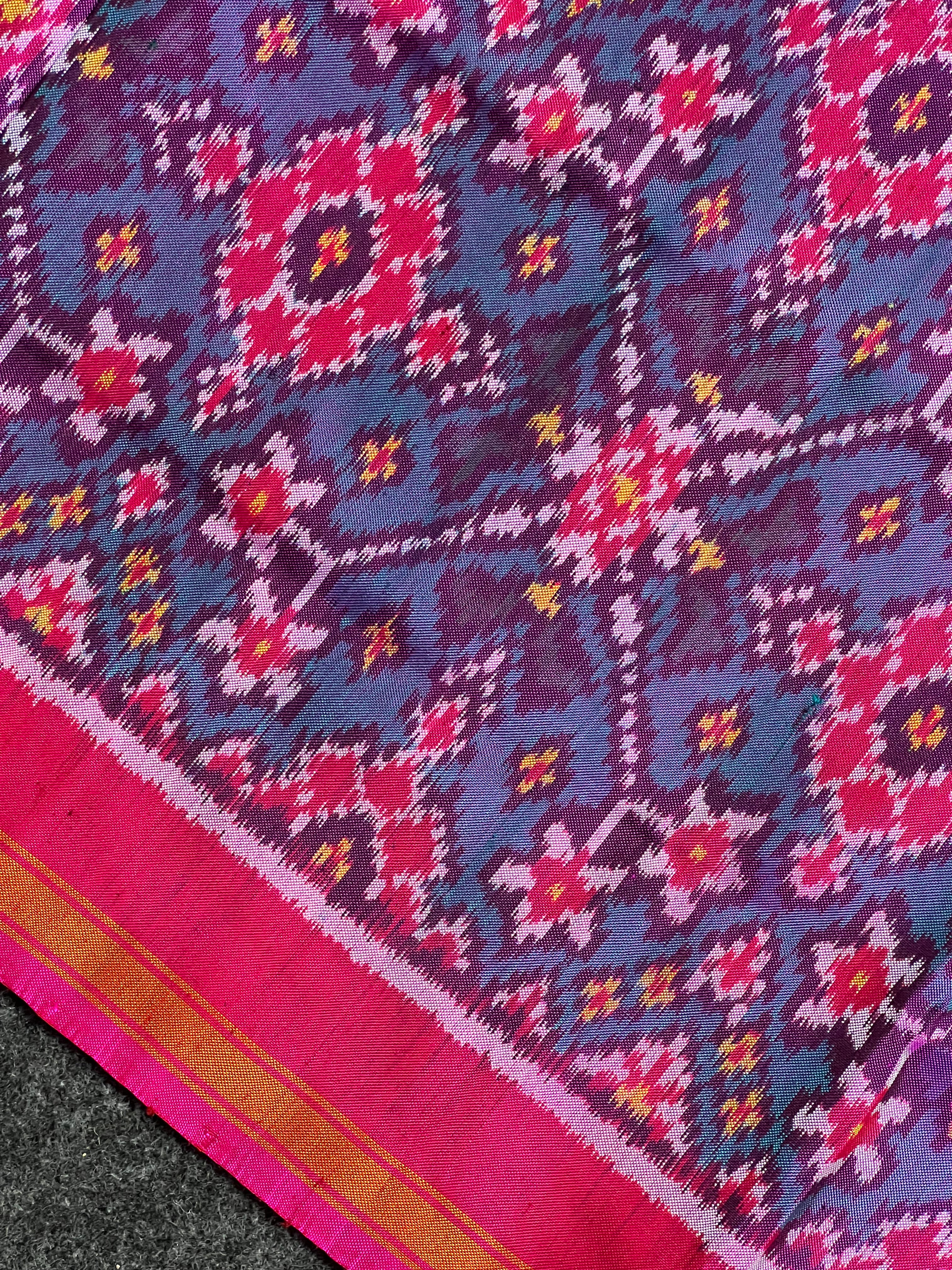 Navratna Traditional Design Handwoven Patola Silk Saree