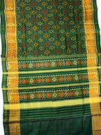 Green Panchanda Traditional Design Handwoven Patola Silk Saree