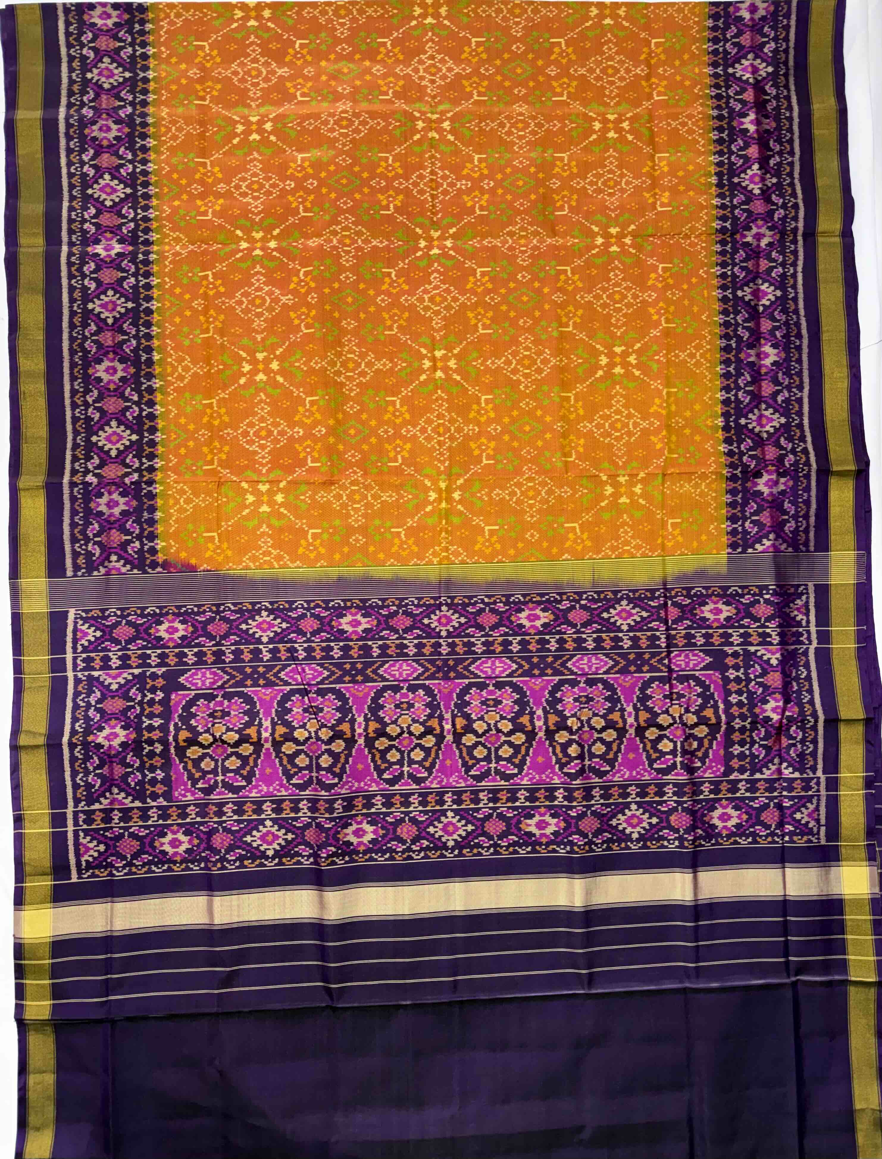 Navratna Traditional Design Handwoven Patola Silk Saree Secondary image
