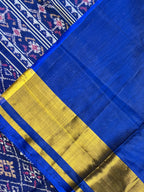 Blue Pan-Chanda Traditional Design Handwoven Patola Silk Saree