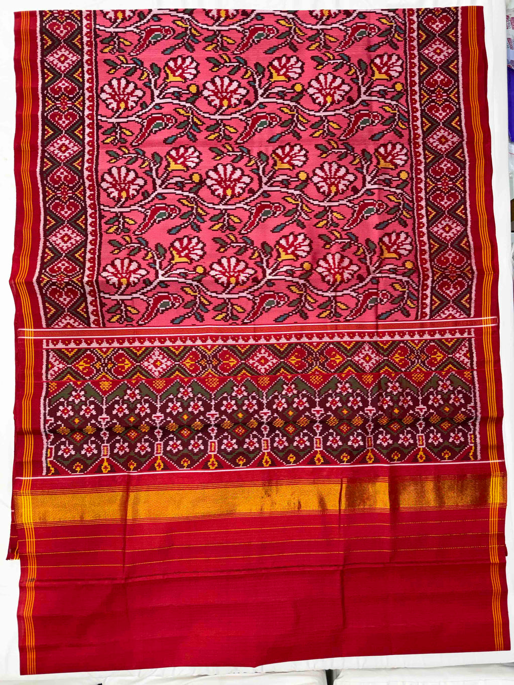 Flower Design Handwoven Patola Silk Saree