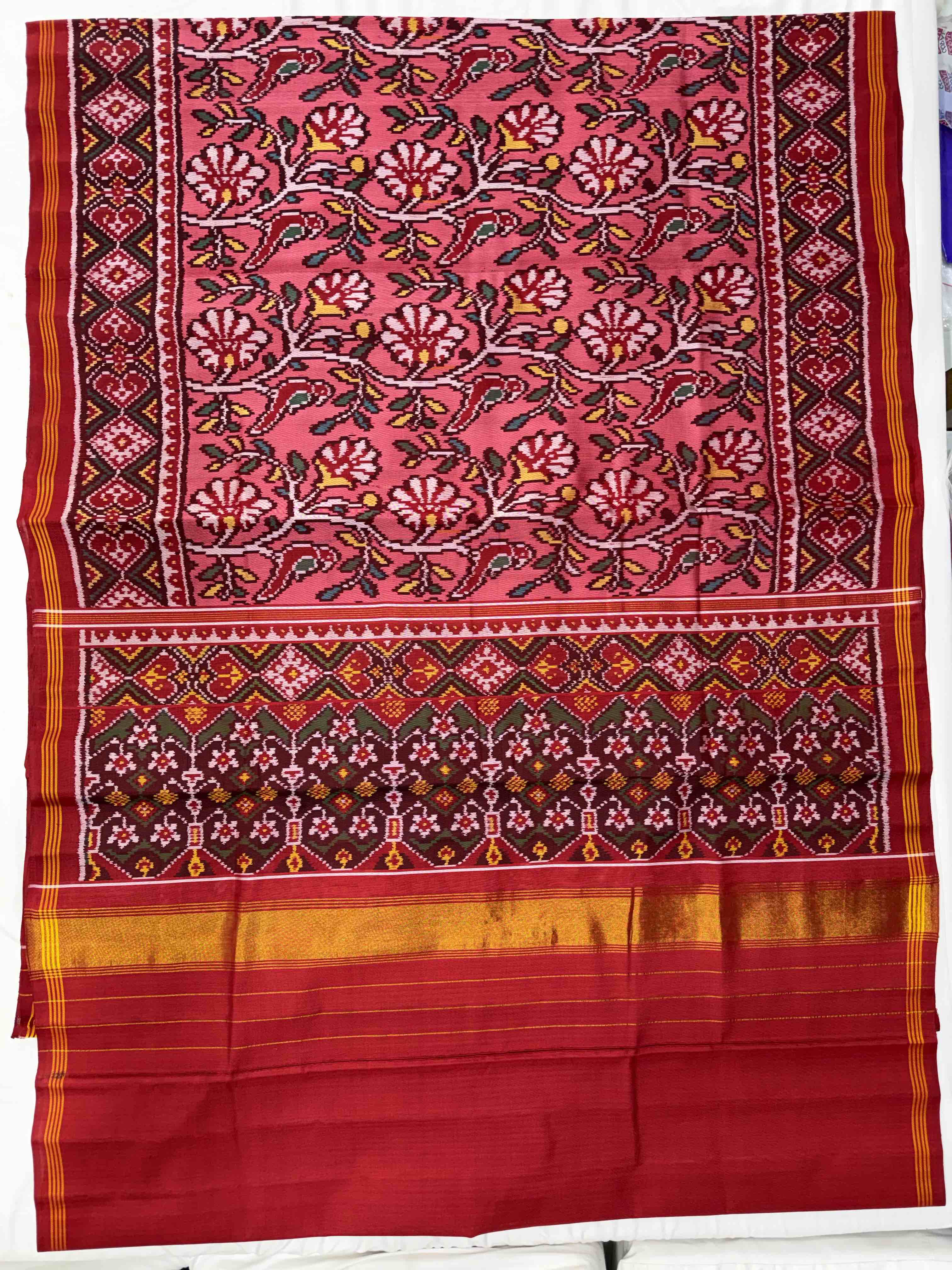 Flower Design Handwoven Patola Silk Saree