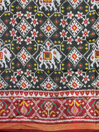 Fusion Design Black Handwoven Patola Silk Saree