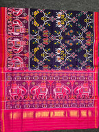 Skirt Border With Elephant Handwoven Patola Silk Saree