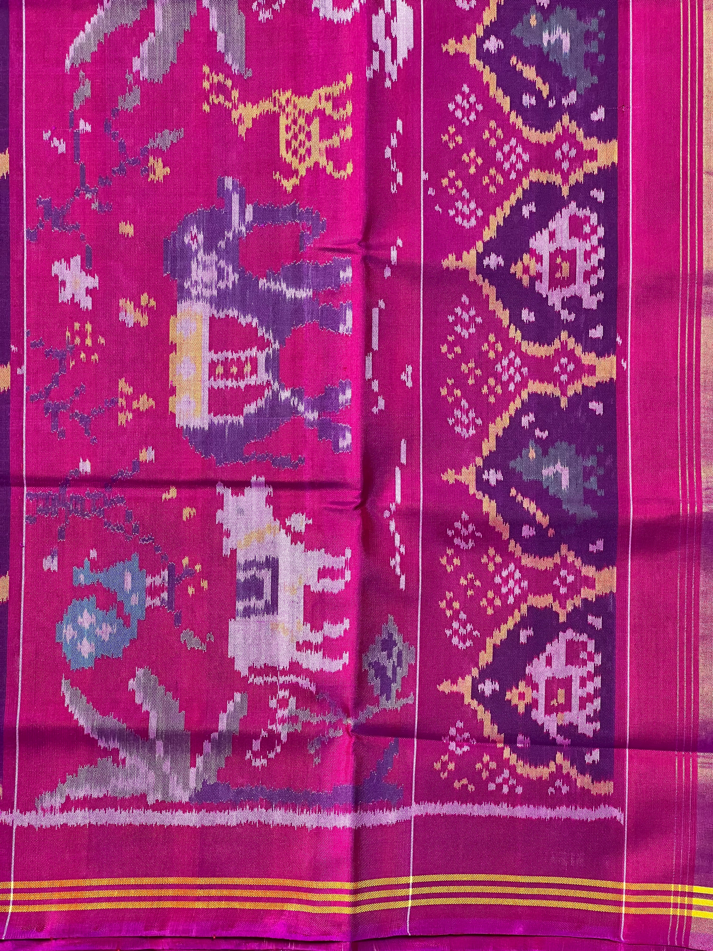 Navratna Traditional Design Handwoven Patola Silk Saree