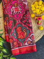 Big Motifs Design Handwoven Patola Silk Saree