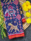 Big Cheetah And Elephant Design Handwoven Patola Silk Saree