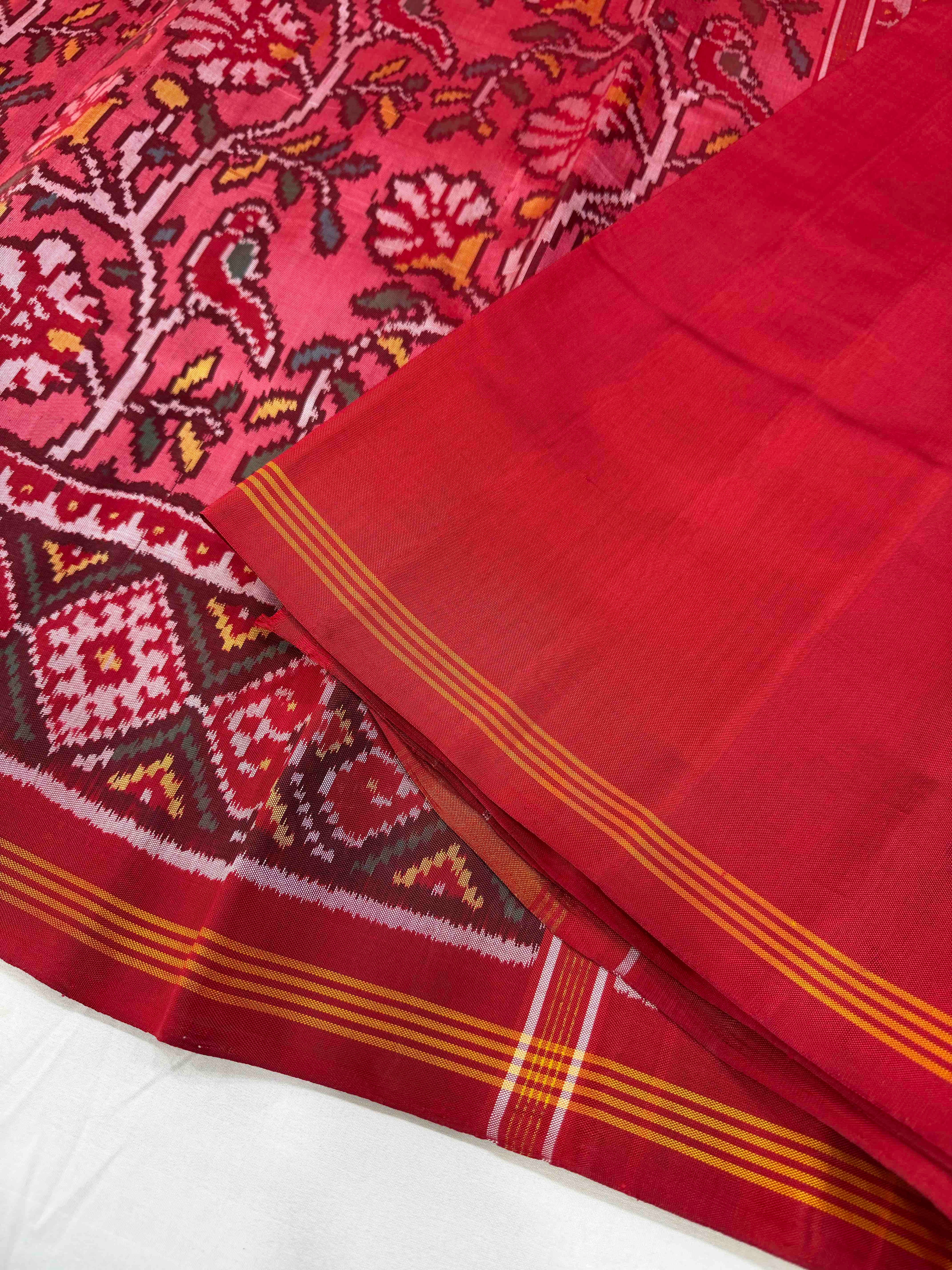 Flower Design Handwoven Patola Silk Saree