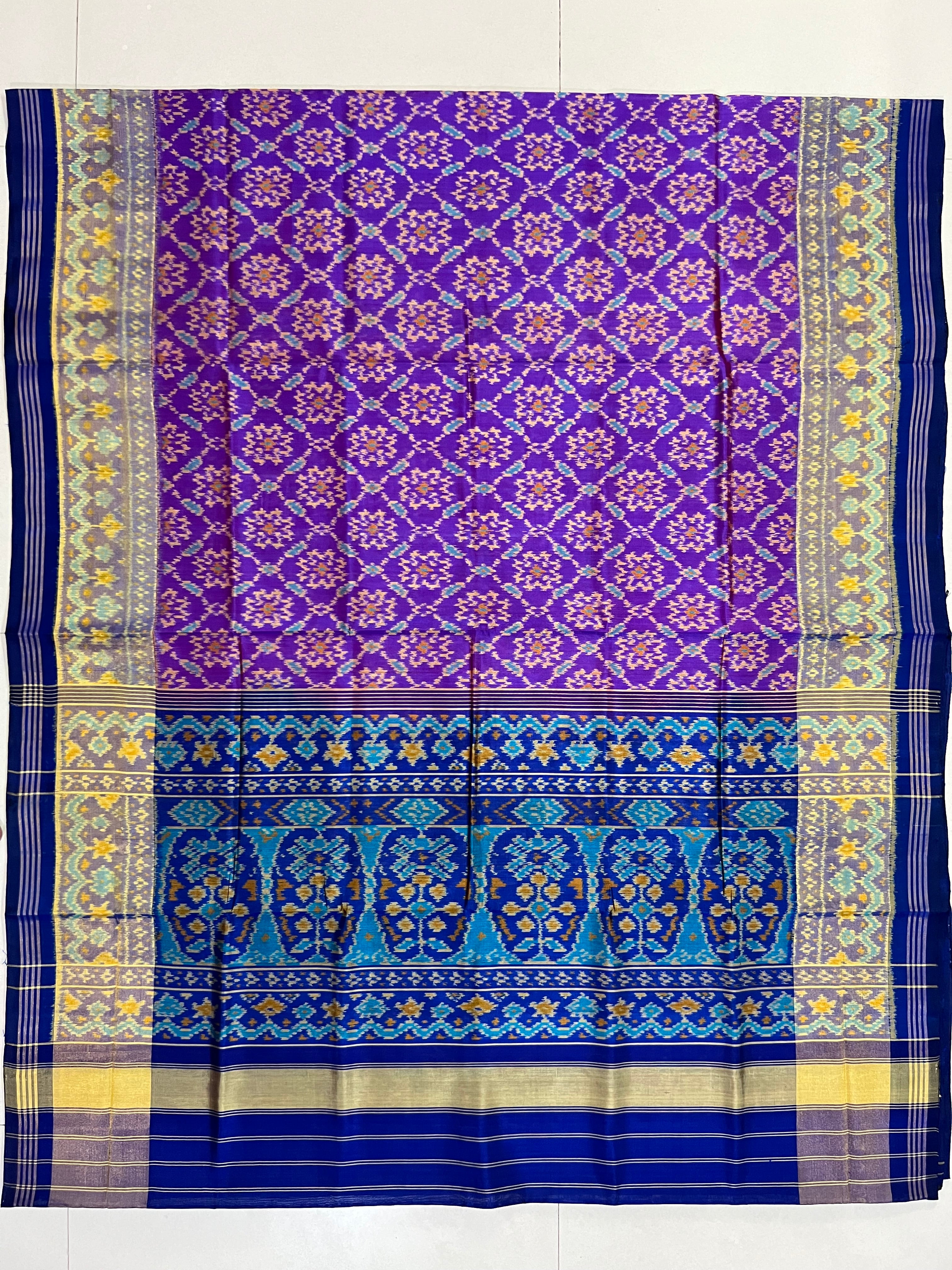 Fancy Design Handwoven Patola Silk Saree Secondary image