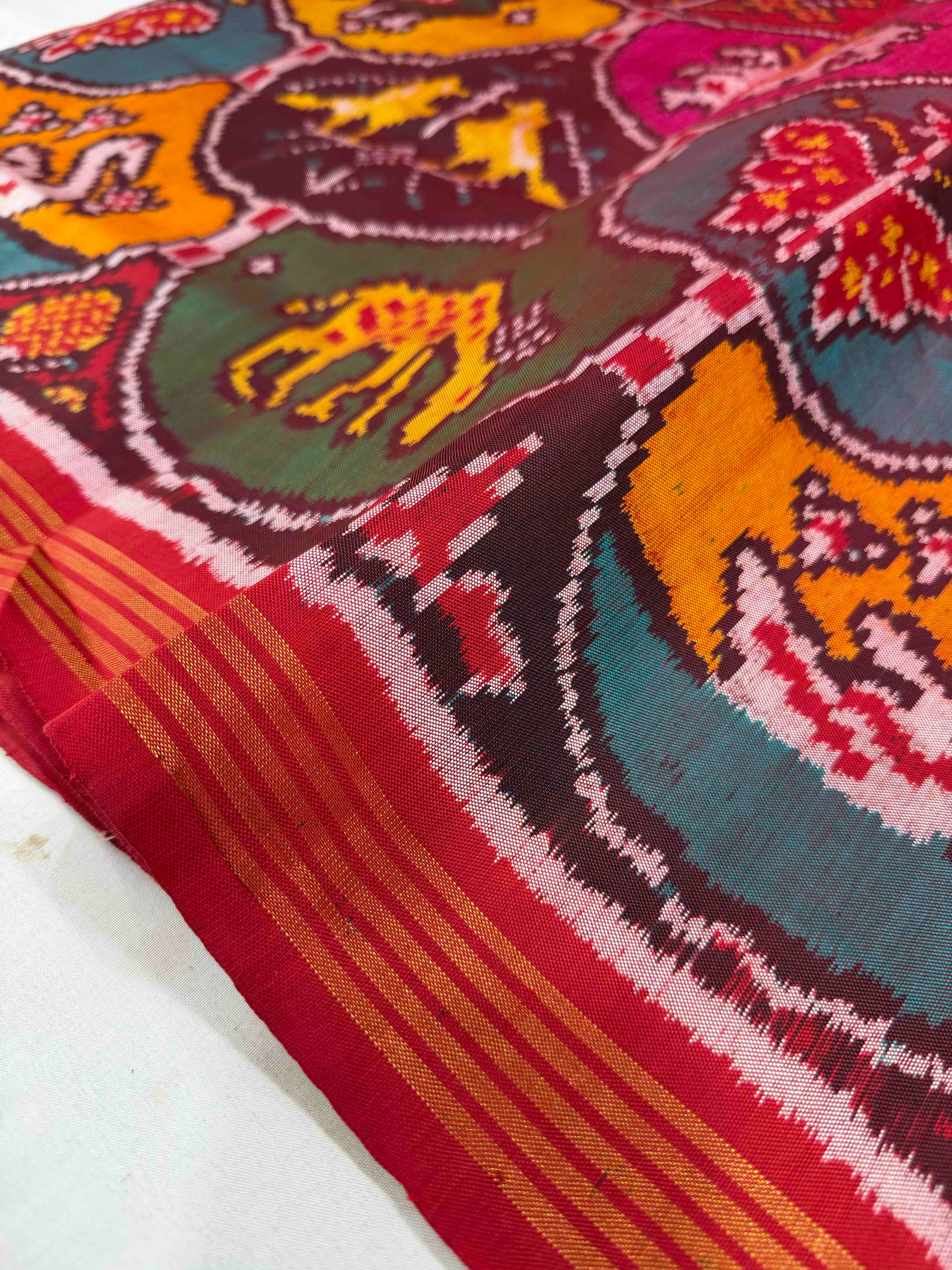 New Design Motifs Handwoven Patola Silk Saree