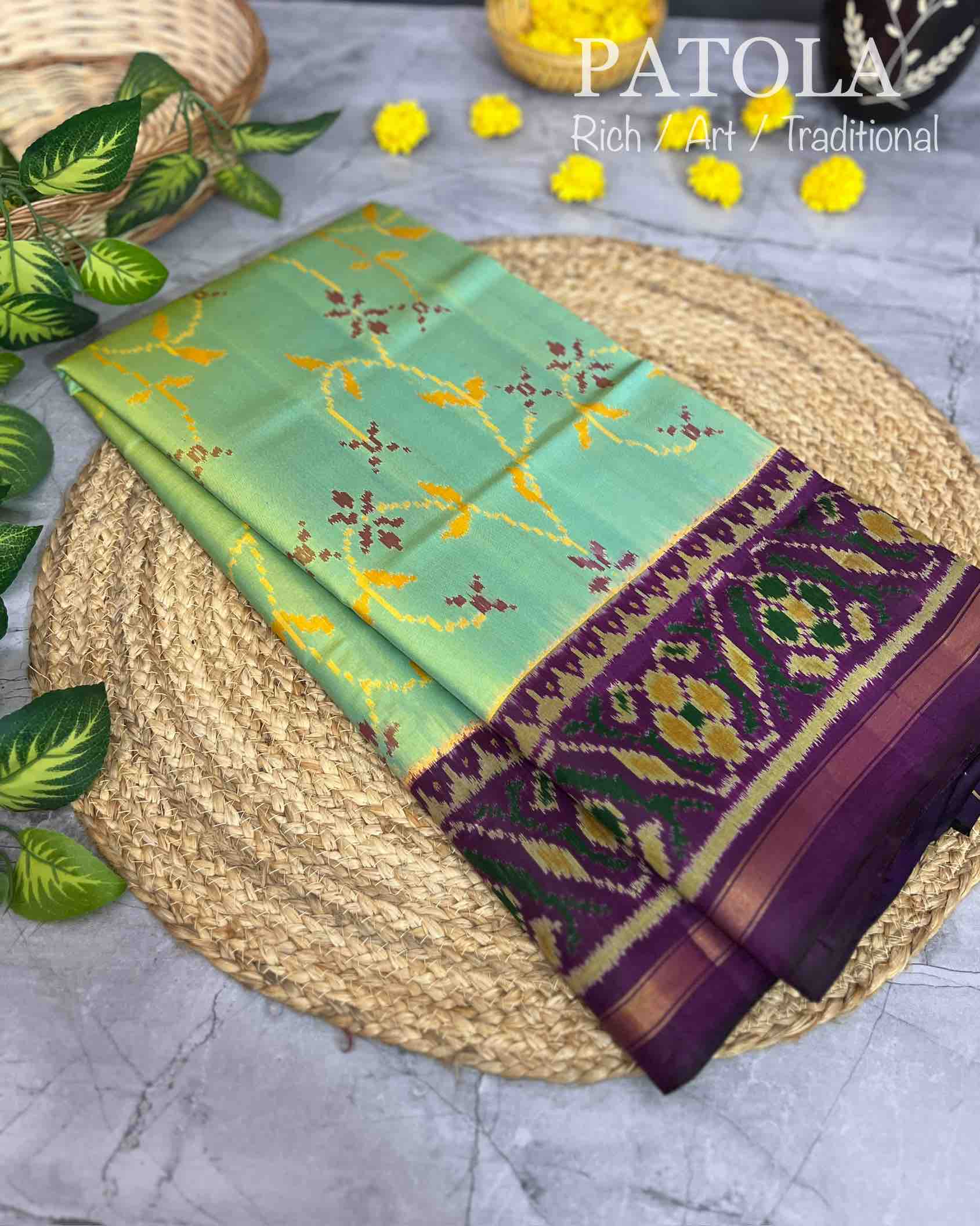 Fancy Design Handwoven Patola Silk Saree