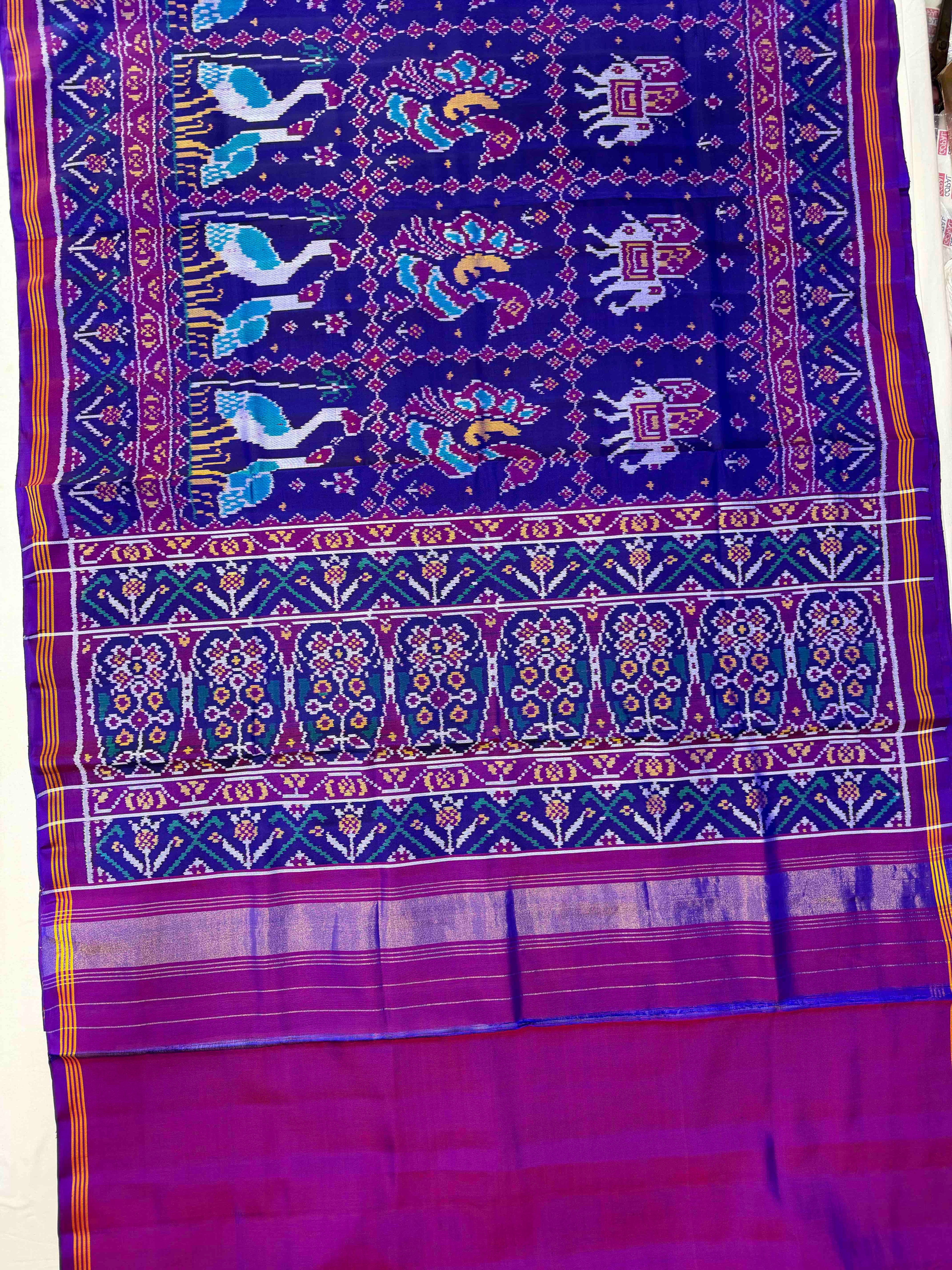 Big Motifs Design Handwoven Patola Silk Saree