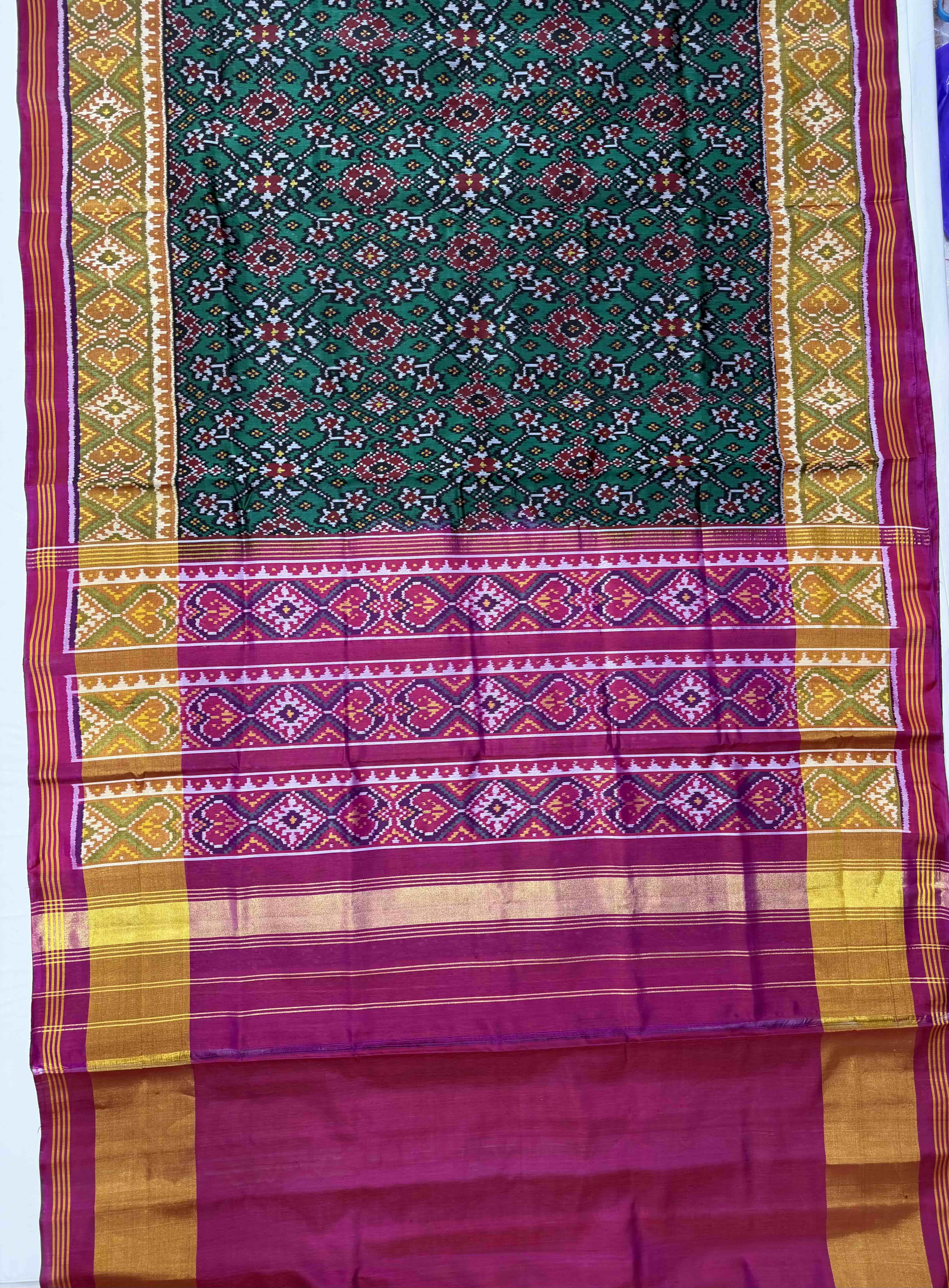 Navratna Traditional Design Handwoven Patola Silk Saree Secondary image