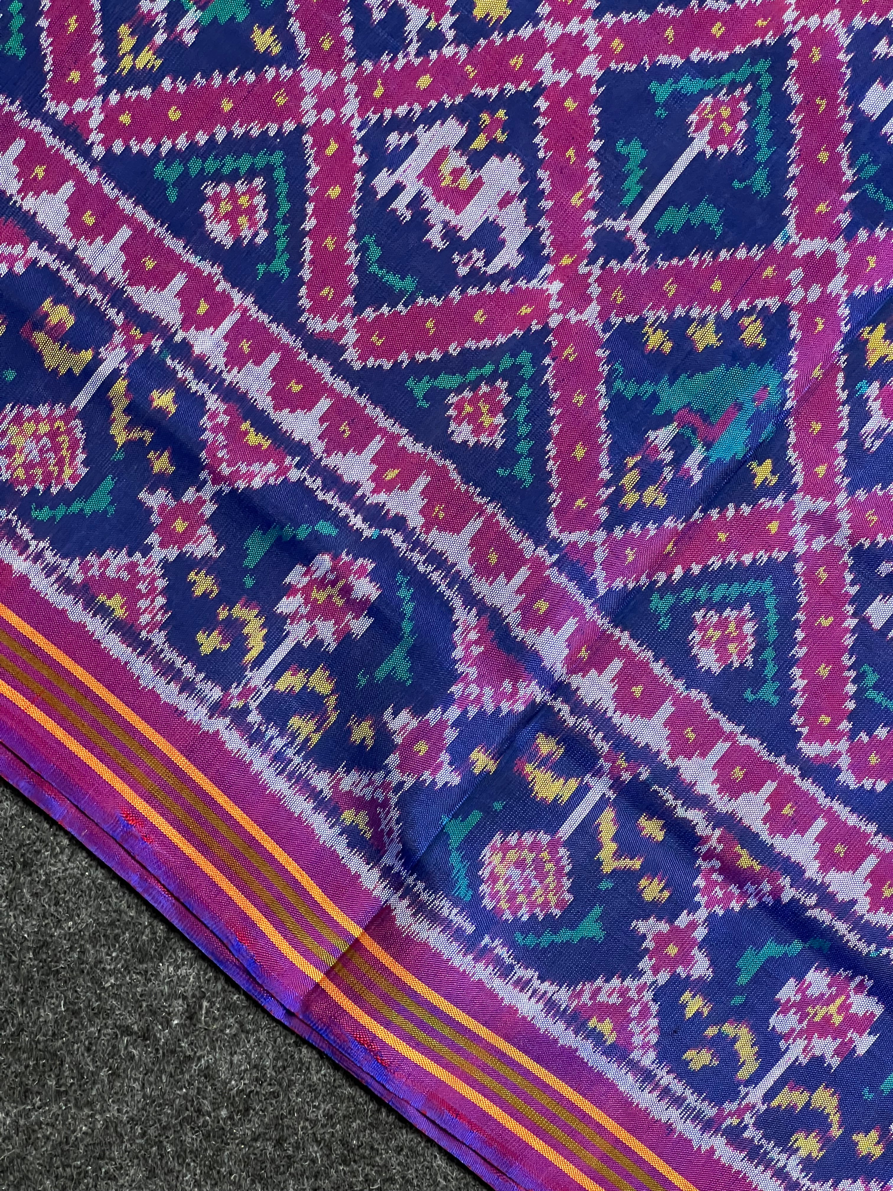 Typical Narikunj Design Handwoven Patola Silk Saree