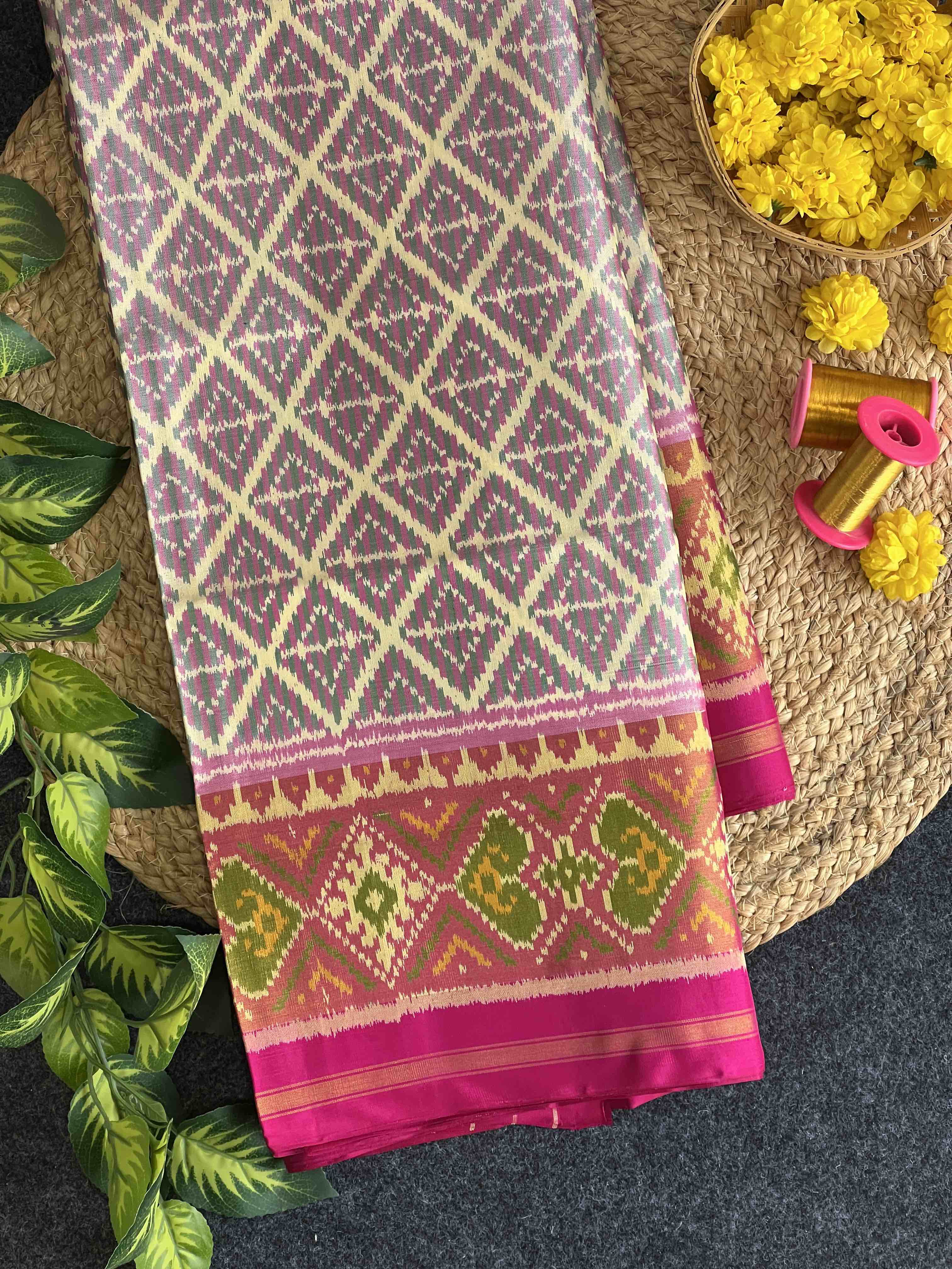Fancy Design Handwoven Patola Silk Saree