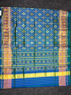 Royal Blue Pan-Chanda Traditional Design Handwoven Patola Silk Saree